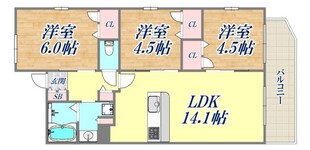 プレサンスロジェ西宮北口門前町テラスの物件間取画像